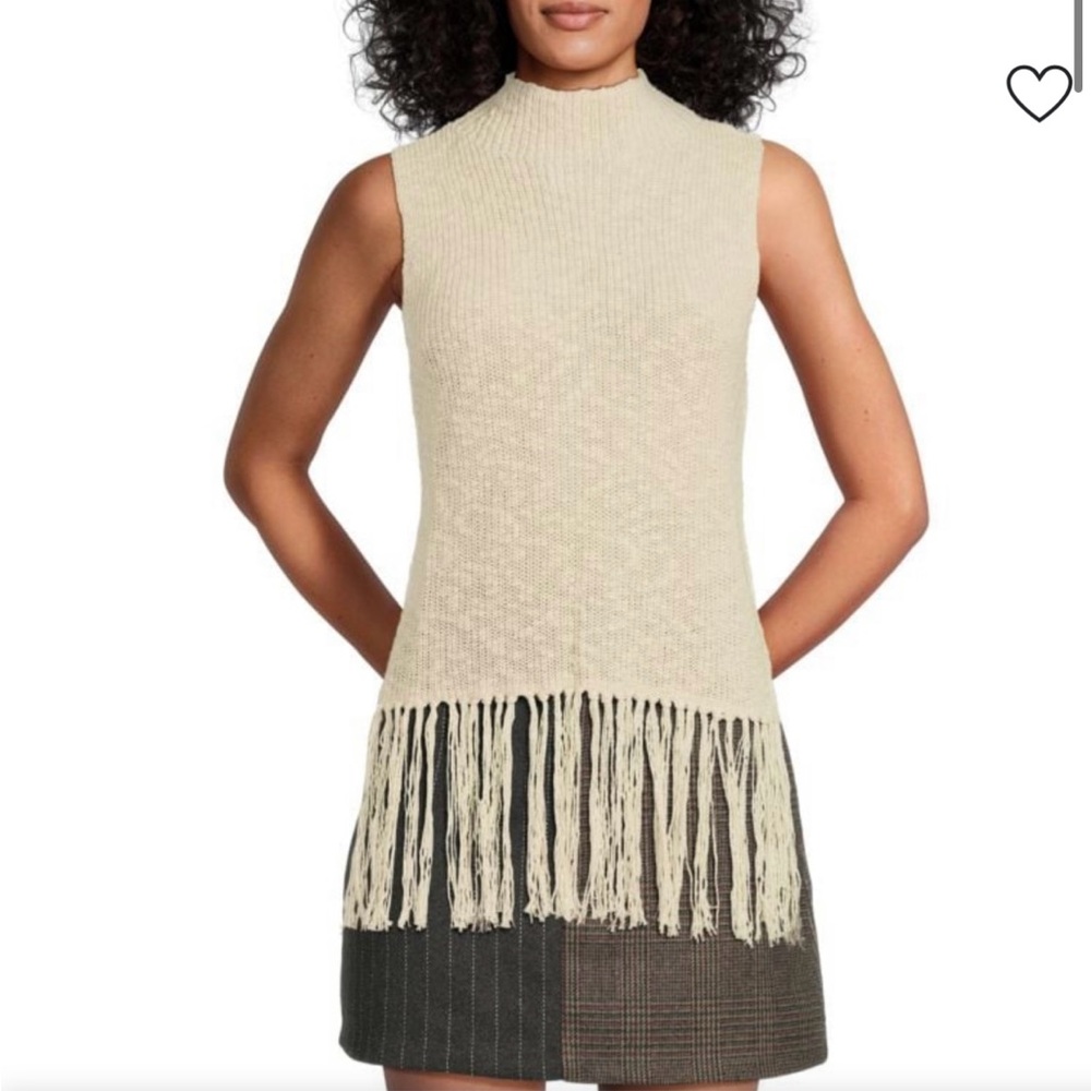 Rails Sleeveless Fringe Knit Top